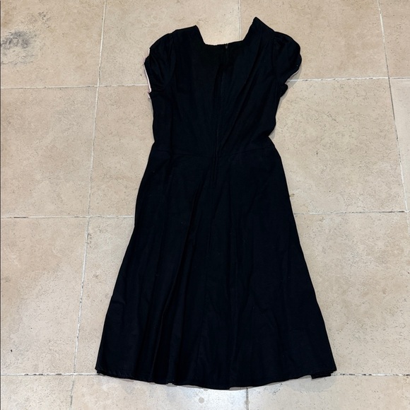 Retro Vintage Black and Pink Trim Dress - Picture 3 of 6